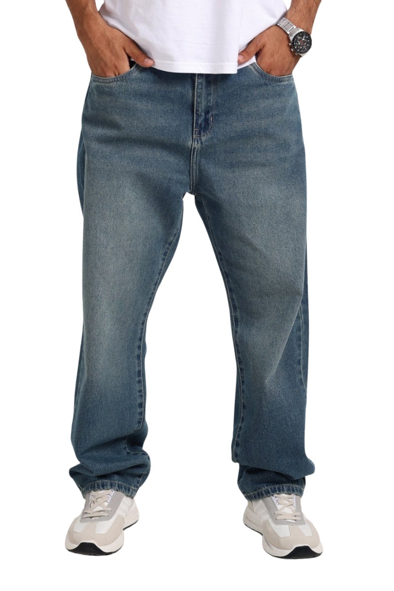 وايت رابيت جينز رجالي واسع الساق – أزرق داكن - Image 1